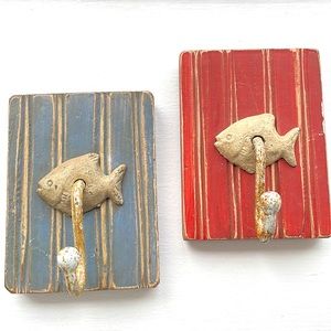 Fish Wall Hooks, Set of 2